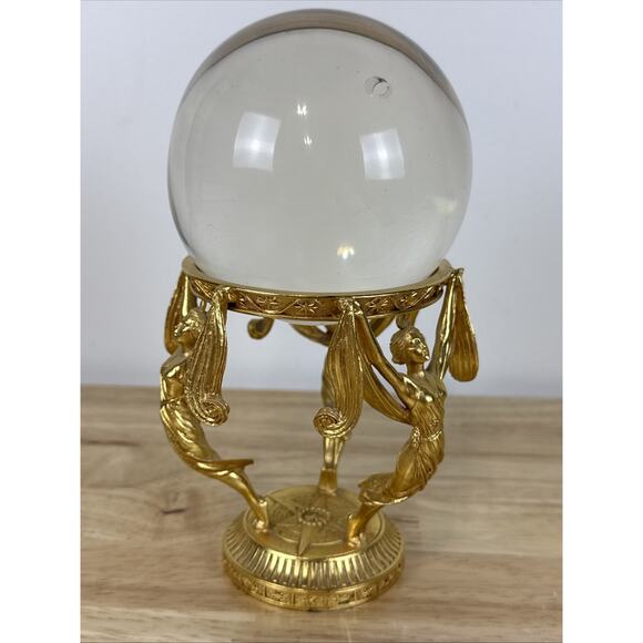 RARE Vintage Crystal Visions 1989 Franklin Mint Crystal Ball 24K Gold Plated - Picture 4 of 11